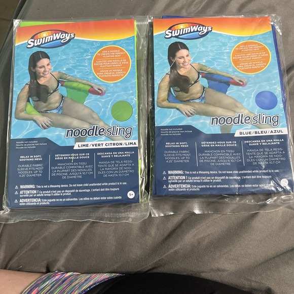 Other - Swimways Mesh Floating Pool Chair Noodle Slings BLUE GREEN‎ New Sealed *Lot of 2